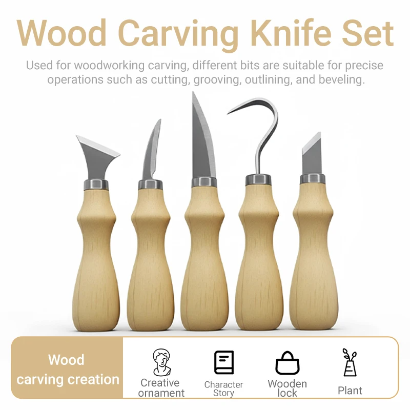 5Pcs Wood Carving Tools Set,Cu - Craft Knife Set 评论和价格