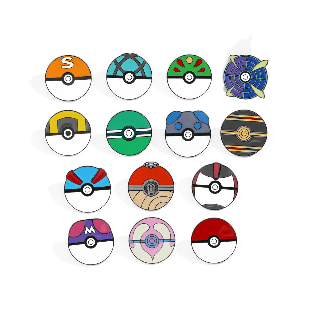 Anime Ball Cartoon Enamel Pins - Pokeball Cosplay Prop 评论和价格