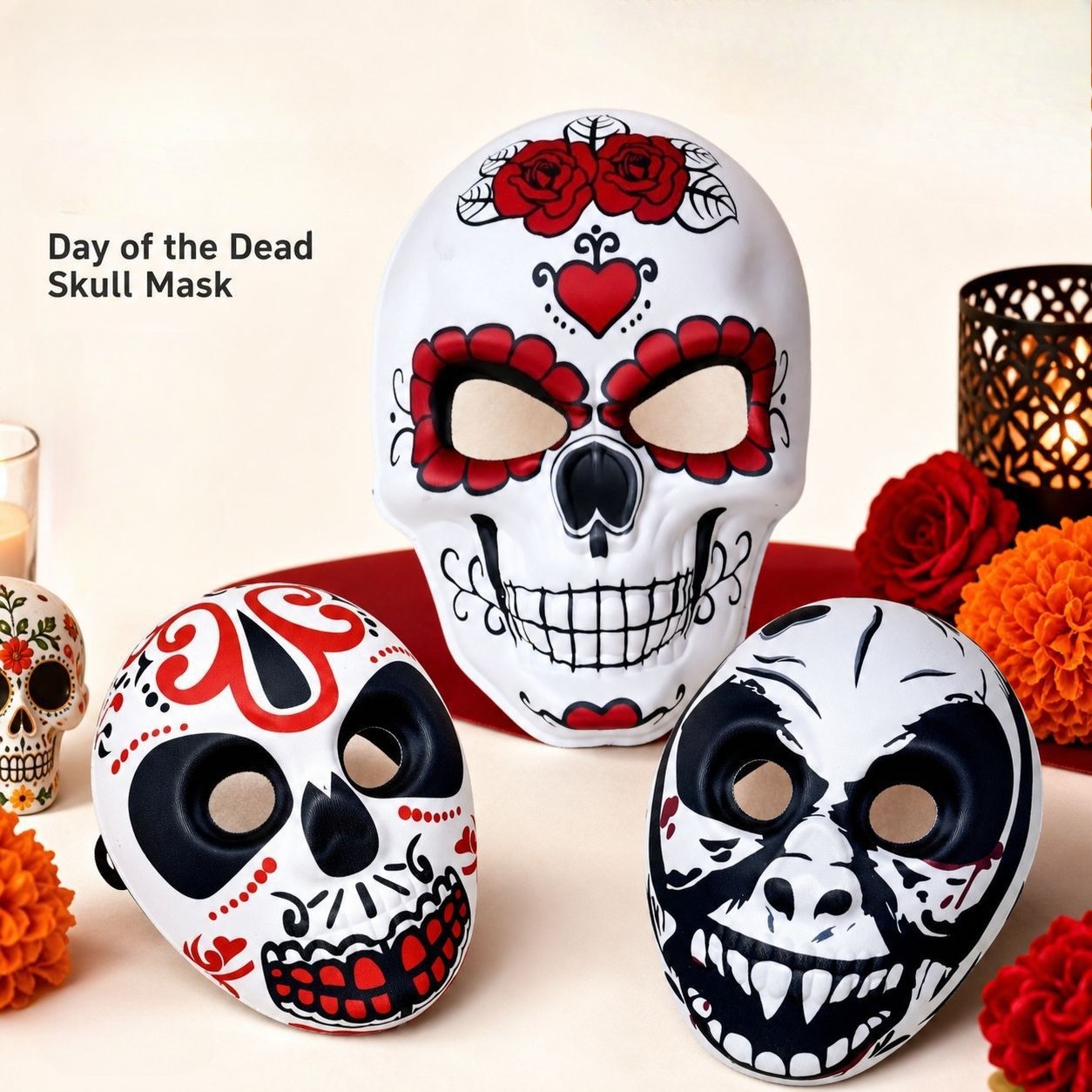 Day of the Dead Mask Colorful  - Cosplay Props Eva Foam 评论和价格