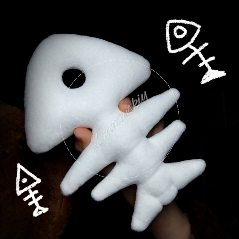 Plush Fishbone Keychain For Fu - Fishbones Cosplay Prop 评论和价格