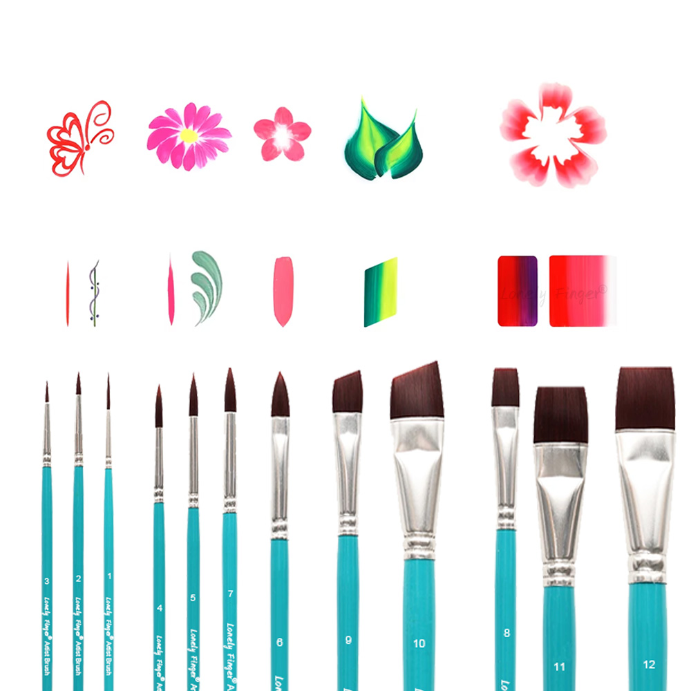 Face Paint Brushes, 12/24PCS A - Cosplay Prop Paint 评论和价格