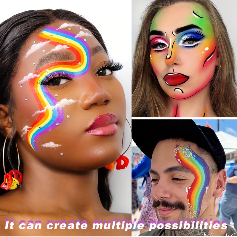 Rainbow Face and Body Paint Se - Cosplay Prop Paint 评论和价格