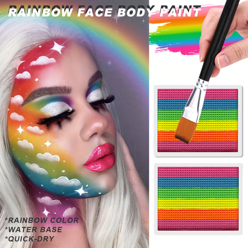 Rainbow Face and Body Paint Se - Cosplay Prop Paint 评论和价格
