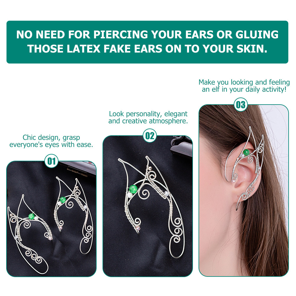 1Pair Fairy Ear Cuffs Non Pier - Cosplay Prop Designer 评论和价格