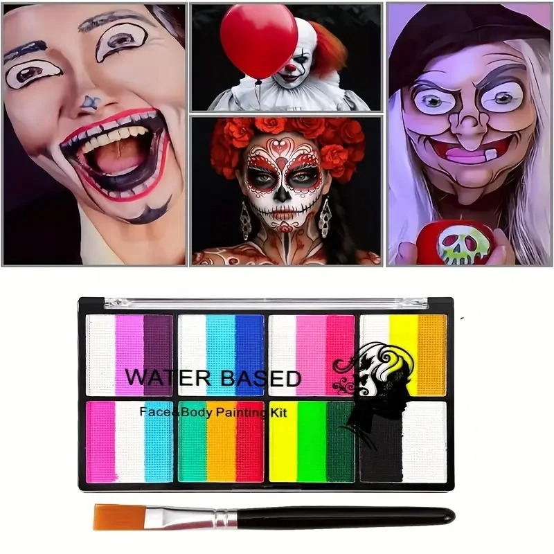 8 Color Rainbow Face & Body Pa - Cosplay Prop Paint 评论和价格