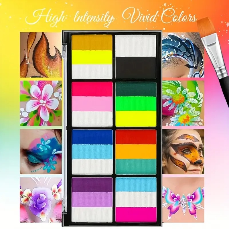 8 Color Rainbow Face & Body Pa - Cosplay Prop Paint 评论和价格