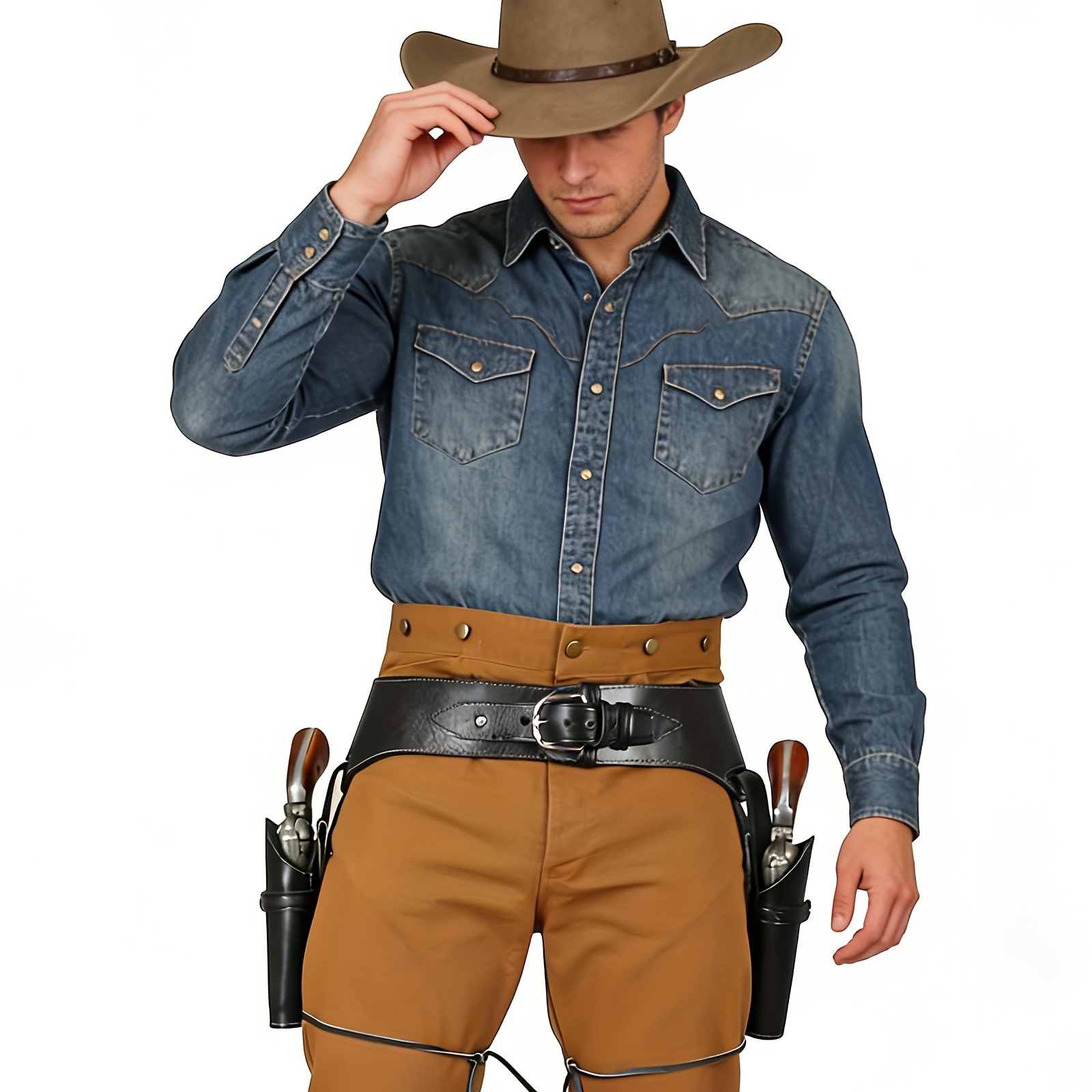 Vintage West Cowboy Thigh Hols - Cosplay Prop Pistol 评论和价格