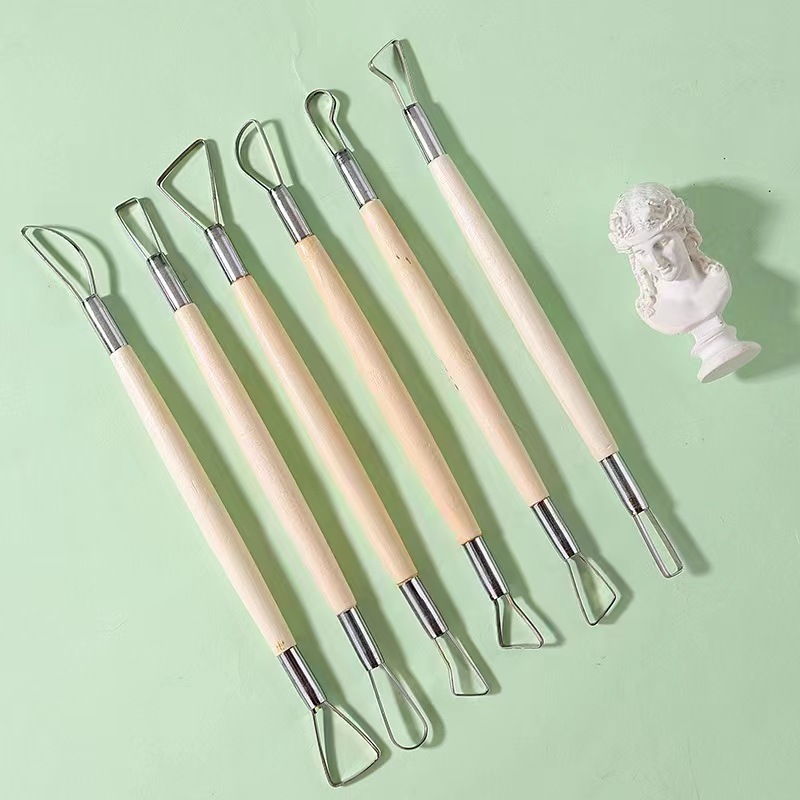 6PCS wooden handle wax pottery - Craft Knife Set 评论和价格